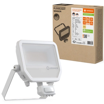 Naświetlacz LED Reflektor Zewnętrzny Lampa 50W 5500lm 3000K IP65 Biały Z Czujnikiem Ruchu i Zmierzchu Floodlight Ledvance