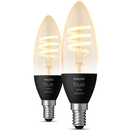2PAK Żarówka LED Świeczka E14 B40 4,6W CCT PHILIPS HUE White & Ambiance Filament Bluetooth Zigbee