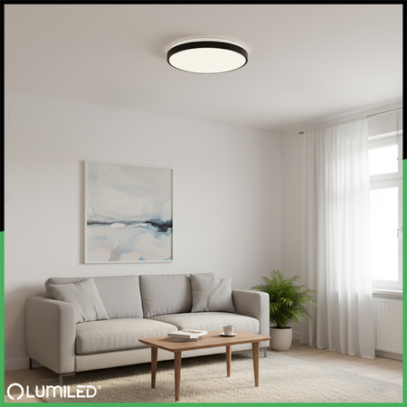 Plafon LED Lampa Sufitowa Natynkowa 24W 4000K CELIS Okrągły IP44 Czarny Ring ALS LUMILED