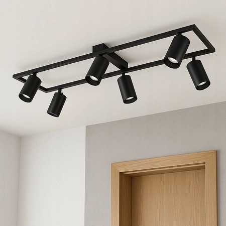 Żyrandol Lampa Oprawa Sufitowa Dekoracyjny 6x GU10 Czarny Masterled