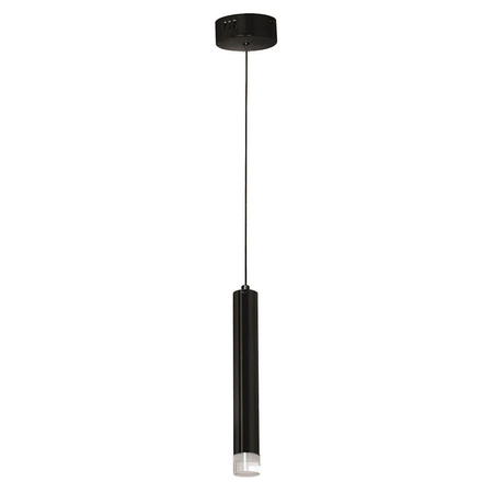 Lampa wisząca CARBON czarna tuba 1X5W LED IP20 Metal i akryl styl nowoczesny minimalistyczny Milagro