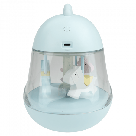 Lampka Nocna Dziecięca LED 5W 3000K Ciepła + Wielokolorowa RGB Akumulatorowa 1200mAh Niebieska POZYTYWKA MARY'S