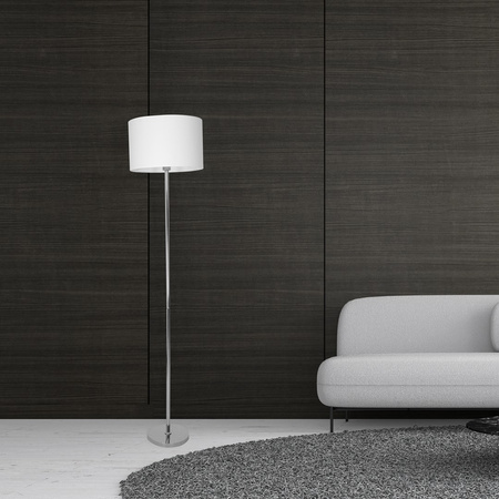 Lampa Stojąca Podłogowa CASINO Biała Chrom 1xE27 Milagro