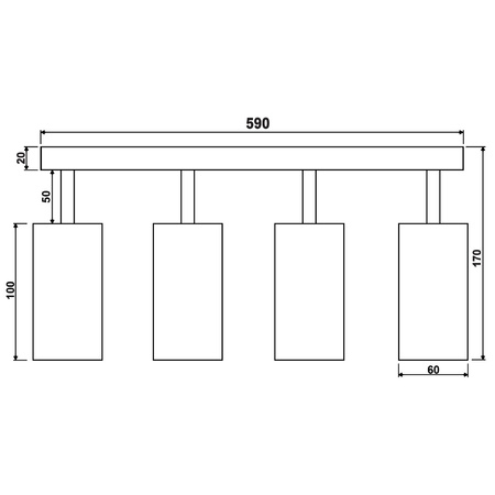 Lampa sufitowa QUALIS SPOT Reflektor Oprawa Halogenowa 4xGU10 Biała