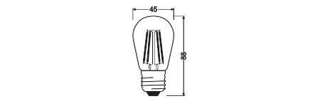 Żarówka LED ST45 E27 4.8W = 33W 360lm 2200K Ciepła 320° Ściemnialna Retrofit Filament CLASSIC Osram