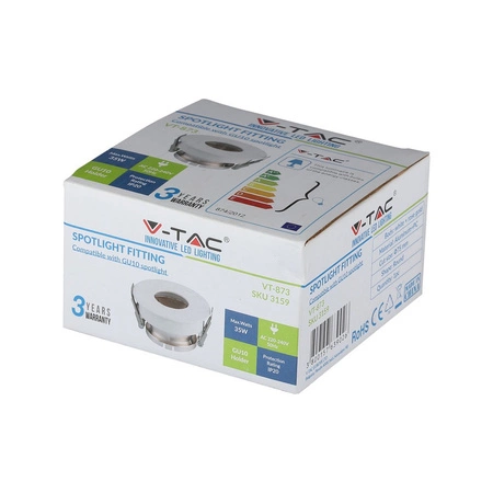 Oprawa Sufitowa Podtynkowa Oczko GU10 Okrągła Biała/Różowe złoto Rose Gold VT-873 V-TAC