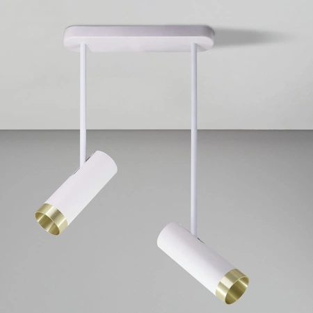 Lampa Sufitowa Regulowana 2x GU10 Biała Złota PORTO Sanico Goldlux