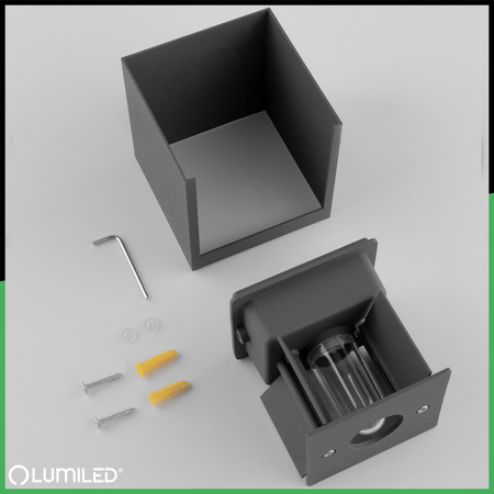 Kinkiet Ogrodowy Elewacyjny LED G9 Regulowany Góra Dół Grafit PYXIS LUMILED