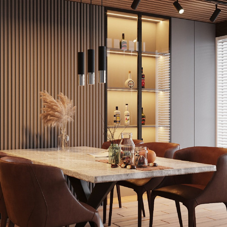 Lampa Sufitowa Oprawa Natynkowa SPOT TUBA GU10 Tubularna Czarna Chrom Nowoczesna Loopez Sollux