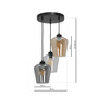 Lampa wisząca SANTIAGO MIX 3xE27 Klosz Transparentny Przydymiony Bursztynowy MLP6614 Metal + Szkło