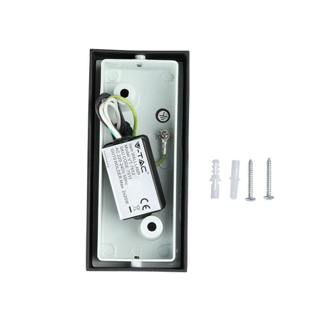 Lampa Ogrodowa Elewacyjna Kinkiet GU10 IP44 Góra/Dół Kwadratowy Czarny VT-7652 V-TAC