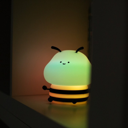 Lampka Nocna Dziecięca LED 3W 3000K Ciepła + Wielokolorowa RGB Akumulatorowa 1200mAh Żółta PSZCZOŁA MARY'S