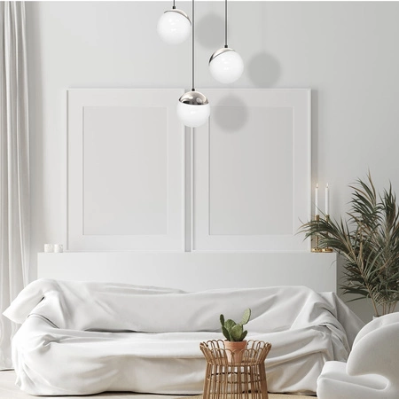 Lampa wisząca SFERA 3xE14 Białe Kule Chromowane Detale MLP8884 Milagro Metal + Szkło