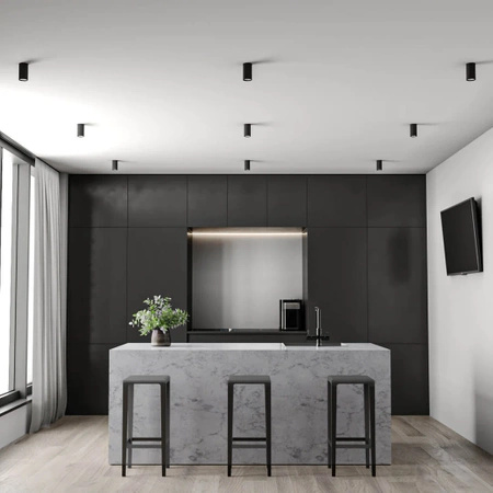 Oprawa LED Natynkowa HALOGENOWA Stała GU10 Okrągła Sufitowa Czarna