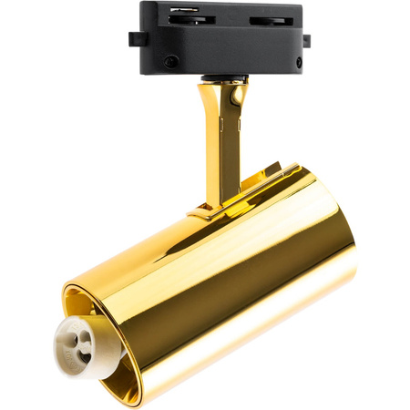 Reflektor Szynowy GU10 ZŁOTY do Szynoprzewodów Jednofazowych Regulowana Oprawa na Szynę Walec SPOT Lampa