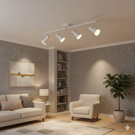 Lampa sufitowo-ścienna ruchoma regulowana 16,8W LED BERG 4 biały 3000K GOLDLUX (Polux)