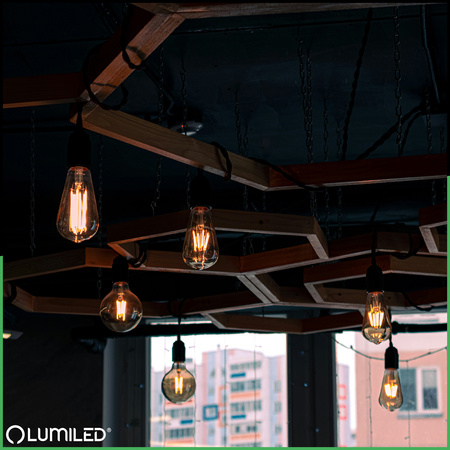 6x Żarówka LED E27 Edison ST64 4W = 35W 440lm 2000K Ciepła 360° FILAMENT LUMILED