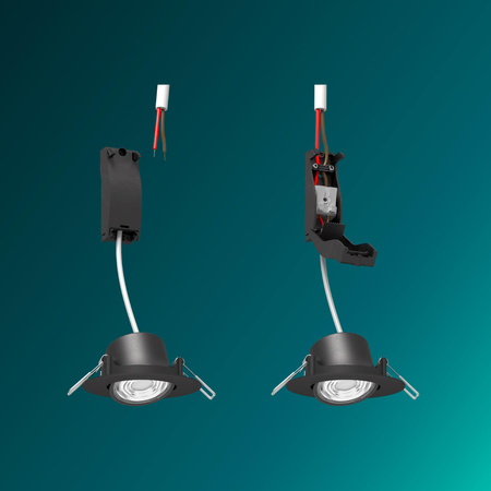 Oprawa Podtynkowa Wpuszczana LED 5W 550lm 4000K Neutralna Ruchoma Okrągła Czarna Ściemnialna 3-STEP SceneSwitch Cilantro Philips