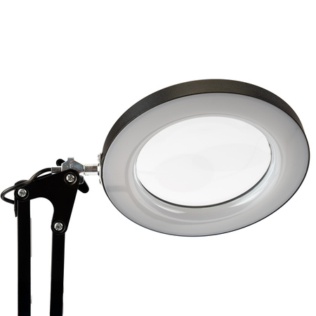 ZESTAW Lampka Biurkowa LED 8W CCT Kreślarska Stołowa Lupa LUCA 2 Czarna + Adapter USB 5V/1A DC LUMILED