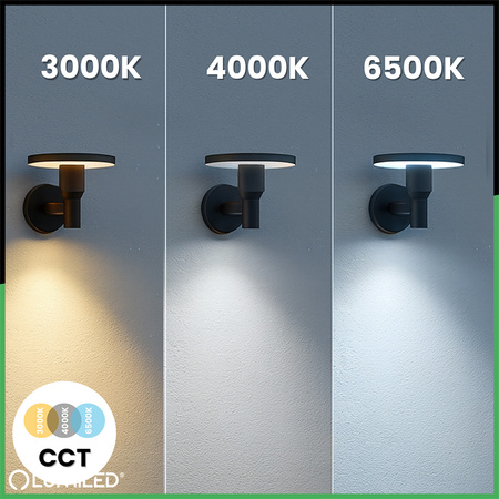 Lampa Ogrodowa Zewnętrzna Kinkiet Elewacyjny CCT LED 12W 3000-6500K IP65 CORTUS LUMILED