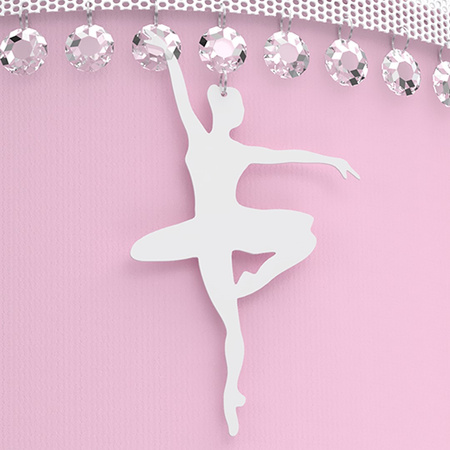 Lampa wisząca BALETNICA 1xE27 Dziewczęca Baletnica Różowa MLP4974 Milagro Metal + Tkanina + Kryształki