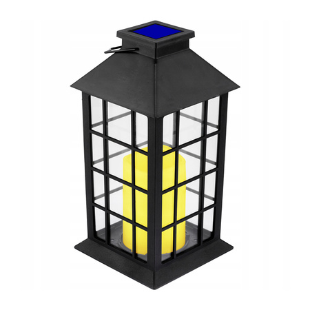 Lampion Ogrodowa LED Solarna Wisząca LATARENKA 32cm Czarna