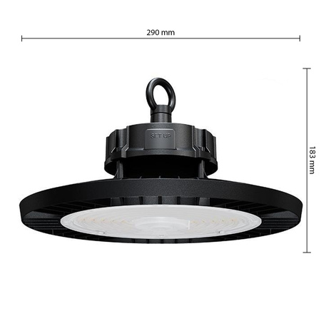 Lampa LED Przemysłowa High Bay 200W 30000lm 5000 Zimna 90° Ściemnialna Czarny IP65 Masterled