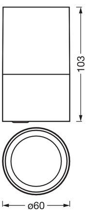Oprawa Natynkowa Halogenowa Spot Tuba LED Szary IP54 Endura Osram