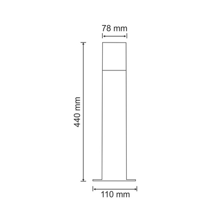 Lampa Ogrodowa LED E27 NEW YORK TUBA Słupek 44cm Grafit - GOLDLUX (Polux)