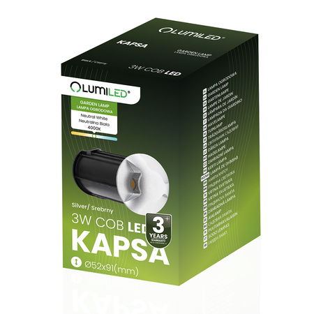 Oprawa Najazdowa Lampa Dogruntowa Schodowa LED IP44 Srebrna LUMILED