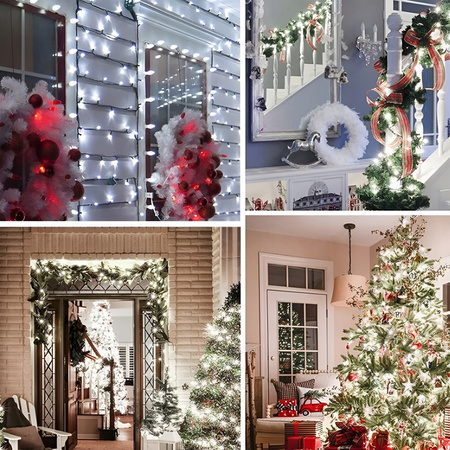 Kurtyna Świetlna Lampki Świąteczne CHERRY BALL 200LED Zimny Biały 3+16m