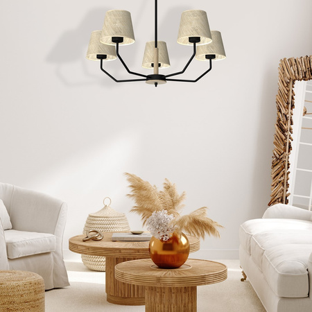 Lampa Wisząca Sufitowa ETNA Czarna 5xE27 Milagro