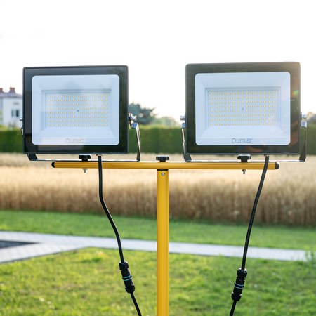 Naświetlacz LED ZUNA2 Halogen Lampa 2x 100W 6500K na Statywie + Przewód + Złącze Hermetyczne LUMILED