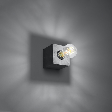 Lampa Ścienna Oprawa Natynkowa Kinkiet E27 Kwadratowa Szara Industrialna Ariz Sollux