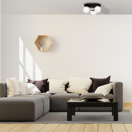 Lampa Sufitowa SFERA Czarna Chrom 3xE14 Milagro