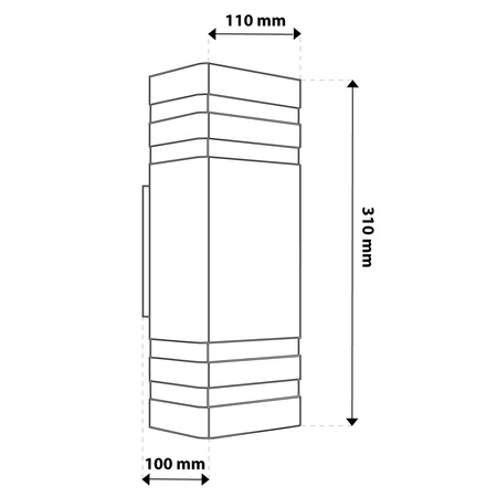 Lampa Ogrodowa Kinkiet Elewacyjny góra dół GU10 Czarny PROTEA LUMILED