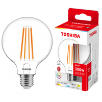 Żarówka LED E27 G95 11W = 100W 1521lm 2700K Ciepła Filament Ściemnialna TOSHIBA