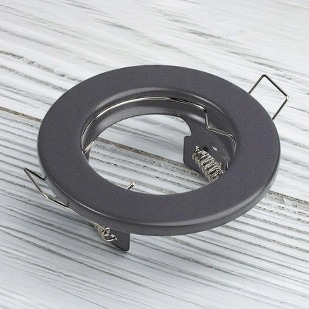 6x Oprawa HALOGENOWA Podtynkowa Stała Okrągła ARDALI Grafit Blacha MR16 GU10 LUMILED