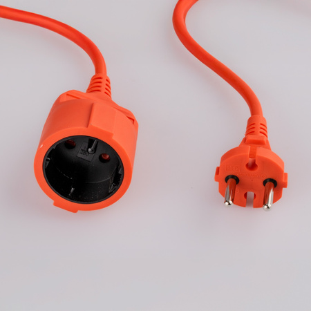 Przedłużacz Ogrodowy Kabel Budowlany Pojedynczy 1 Gniazdo 10m Pomarańczowy Sznur GRIDEN Lumiled