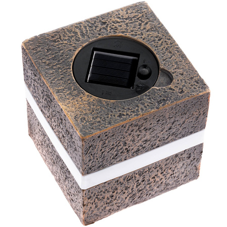 Lampa Solarna LED Zewnętrzna Ogrodowa Stojąca Kamień 3000K IP44 12cm Czujnik Zmierzchu