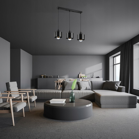 Lampa Sufitowa Oprawa Wisząca 3x E27 Czarna Elza Masterled