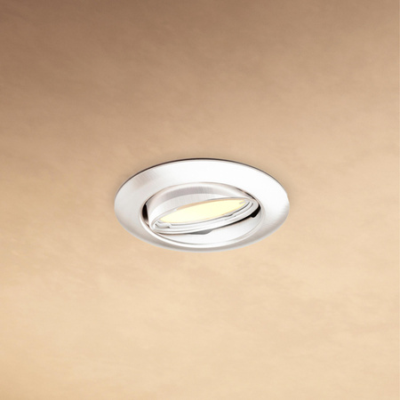 3x Oprawa Podtynkowa Wpuszczana LED GU10 Ruchoma Aluminiowa Okrągła Biała Peridot Philips