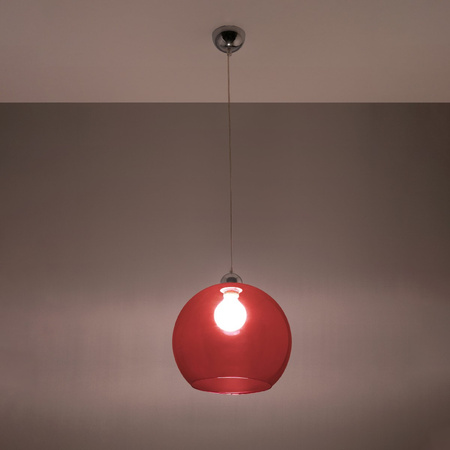 Lampa Sufitowa Wisząca Zwis Kula E27 Okrągła Czerwona Minimalistyczna Ball Sollux