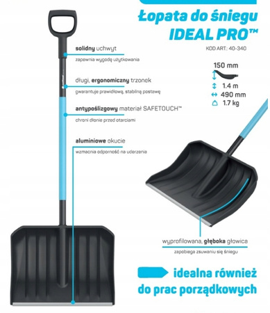 Łopata do Śniegu Szufla do Odśnieżania IDEAL PRO CELLFAST