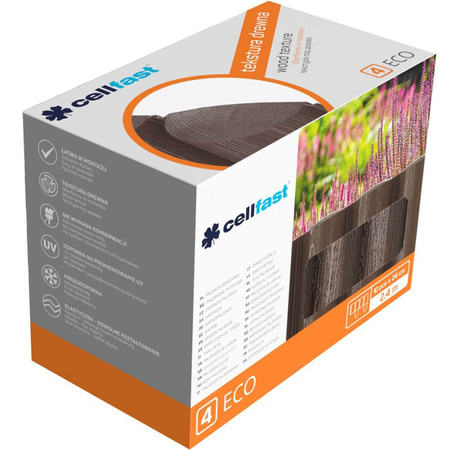 Palisada Ogrodowa Płotek Border Obrzeże Trawnikowe 4 ECO Brązowa 2.4 m Mocne Mrozoodporne CELLFAST