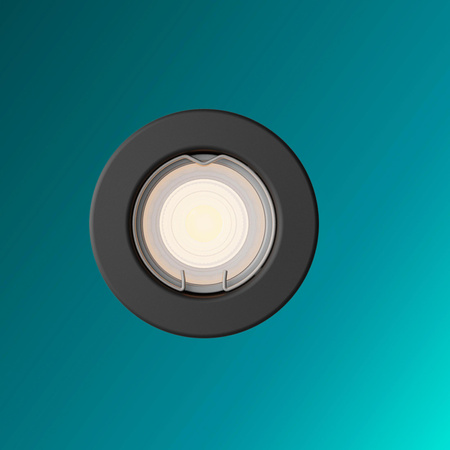 Oprawa Podtynkowa Wpuszczana LED GU10 Stała Aluminiowa Okrągła Czarna Peridot Philips