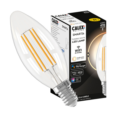 Żarówka Świeczka LED Filament E14 SMART WiFi 4,9W 470lm Ciepła CCT CALEX