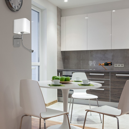 Lampa Ścienna Kinkiet NAPOLI Biała Chrom 1xE27 + 1W LED Milagro