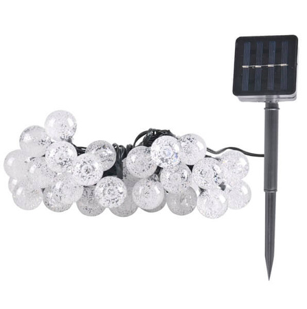 GIRLANDA SOLARNA ogrodowa OZDOBNA Łańcuch Świetlny 30 Kuleczek 2700K ciepła GOLDLUX (Polux)