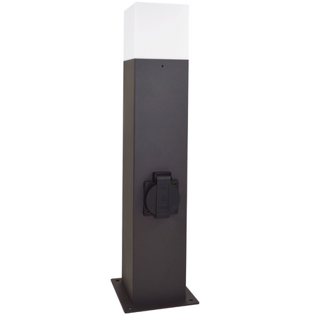 Lampa Ogrodowa LED E27 NEW YORK TUBA Słupek 44cm z Gniazdem - GOLDLUX (Polux)